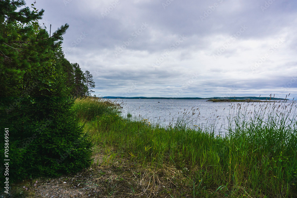 The Umba River on the Kola Peninsula. Tersky coast of the Murmansk region