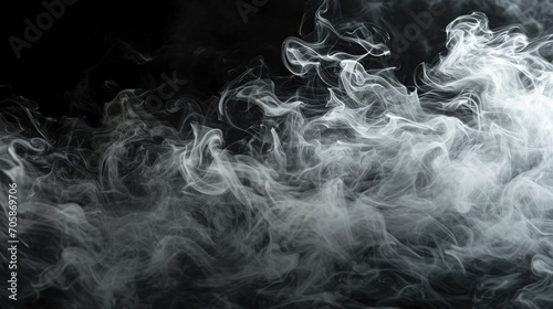 Abstract smoke moves on a black background. Design element. Abstract texture