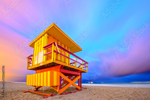 South Beach, Miami, Florida, USA Lifeguard Post © SeanPavonePhoto