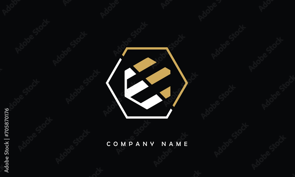 E, E Abstract Letter Logo Monogram