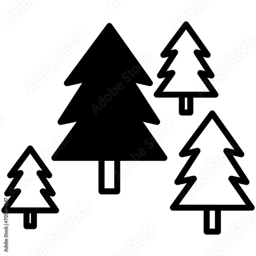 Trees solid glyph icon