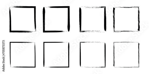 Set of vector Grunge frames illustration on transparent background.