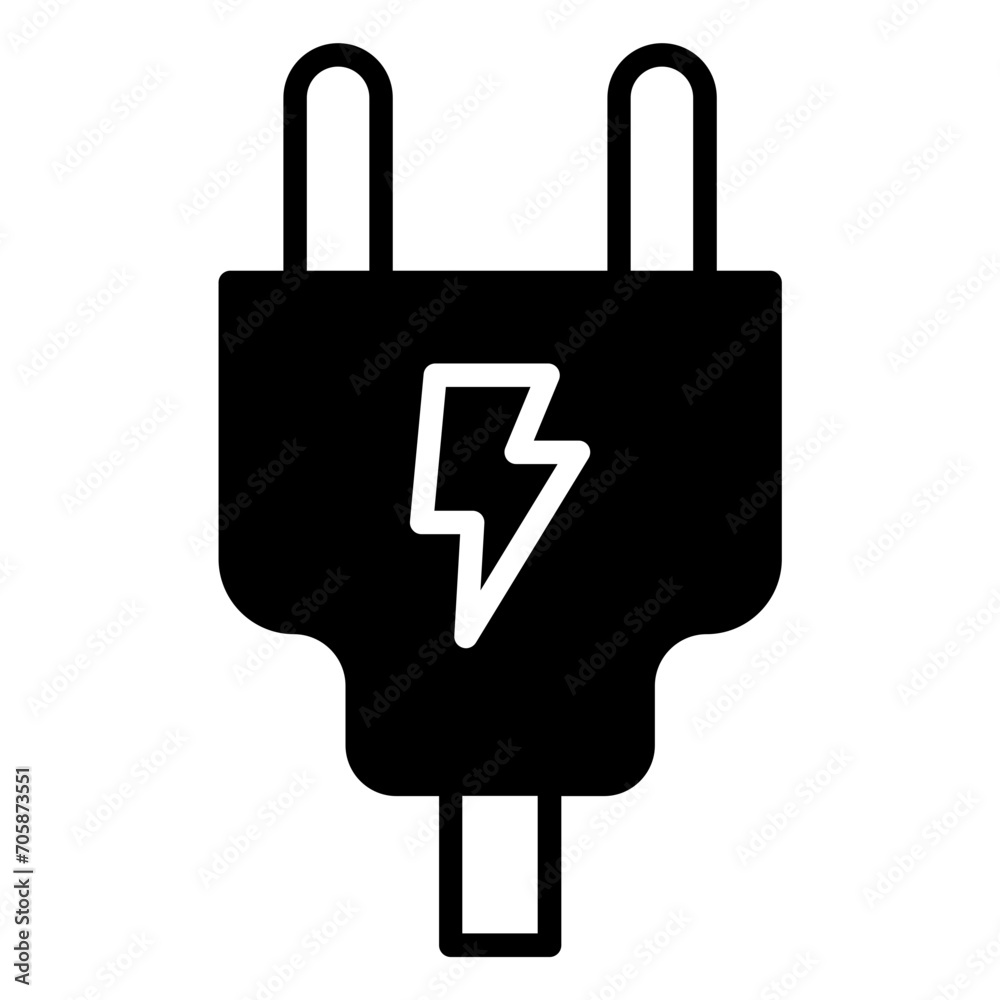 Electric Plug solid glyph icon Electric Plug solid glyph icon