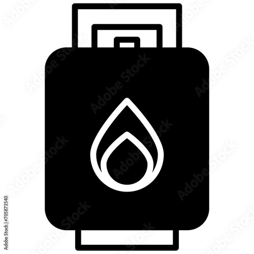 gas cylinder solid glyph icon