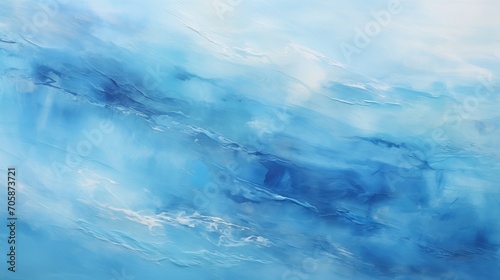Abstract blue sea background with oil paint, Summer art background, Natural light blue texture of the waves,Turquoise blue, Oil painting on canvas, generative ai photo