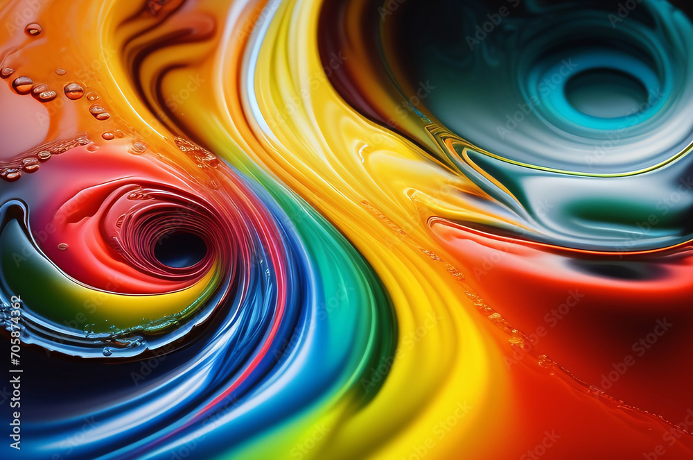 Multi coloured background, abstract waves and lines