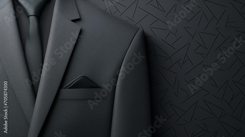 Abstract business background with a black suit and place for text. AI generative photo