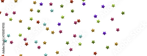 A Shower of Celestial Beauty: 3D Colorful Stars Rain Illustration Bedazzles