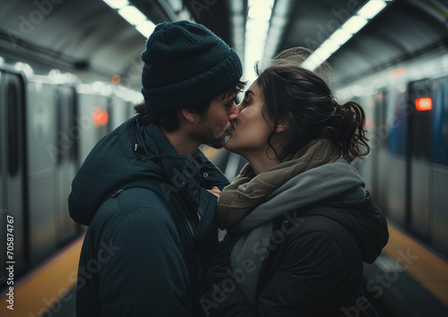 couple in the subway
