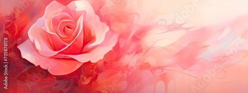 Abstract rose painting background with copy space. Valentin s day. Love concept