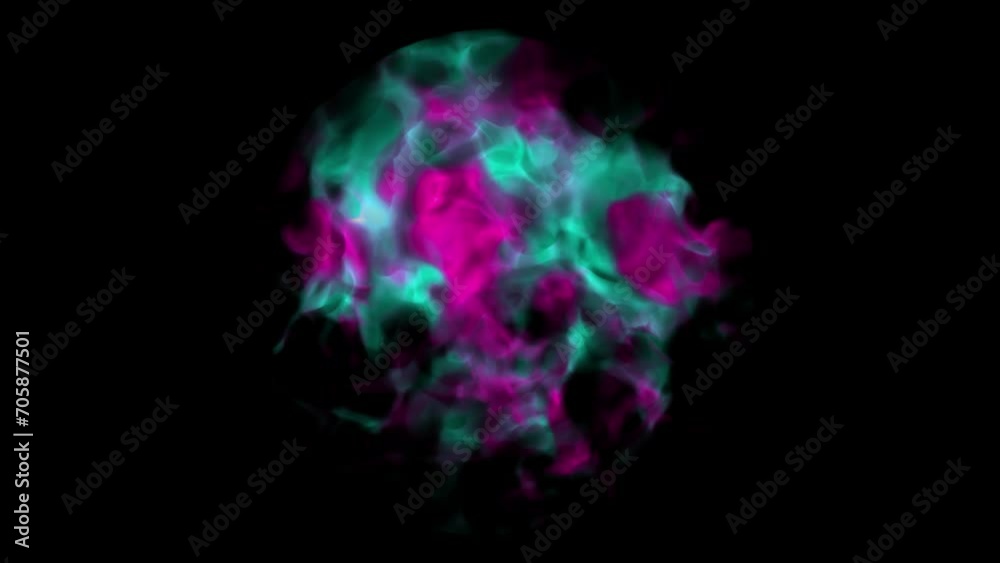 Green pink plasma cloud rotating on black background. Neurons and neural connections. Future technology. 3d Animation Green pink plasma cloud rotating on black background. Neurons and neural connections. Future technology. 3d Animation