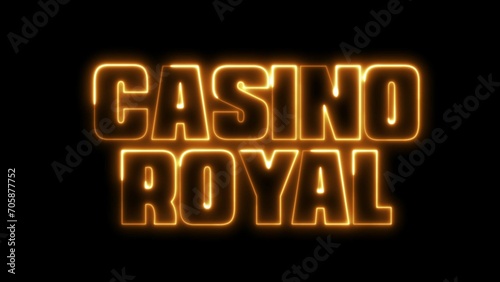 Billede på lærred Casino Royal text font with neon light