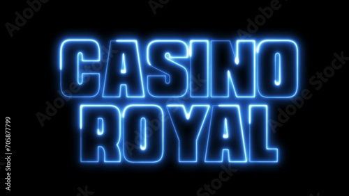 Foto Casino Royal text font with neon light