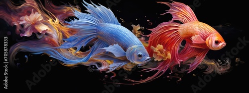 Beauty fantasy fighting fish art © Ilmi