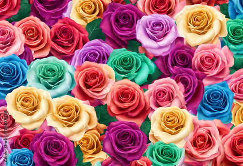 Colorful flowers, wallpaper with beautiful flowers for decoration