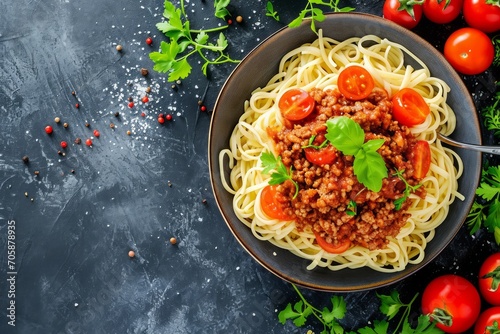Spaghetti Bolognese with Minced Beef and Tomato Sauce