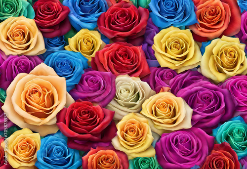 Colorful flowers, wallpaper with beautiful flowers for decoration