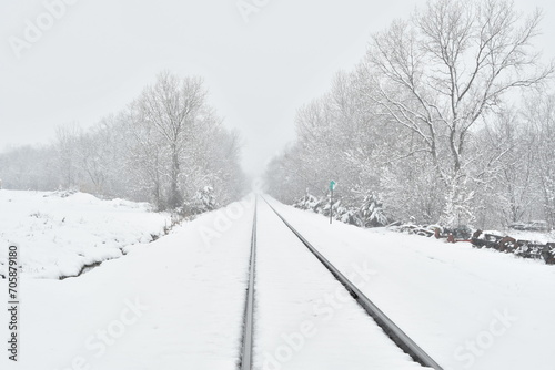 Snow on Train Tracks © Steve