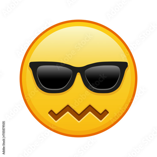 Expression of shame face with sunglasses Large size of yellow emoji smile photo
