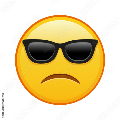 Slightly frowning face with sunglasses Large size of yellow emoji smile