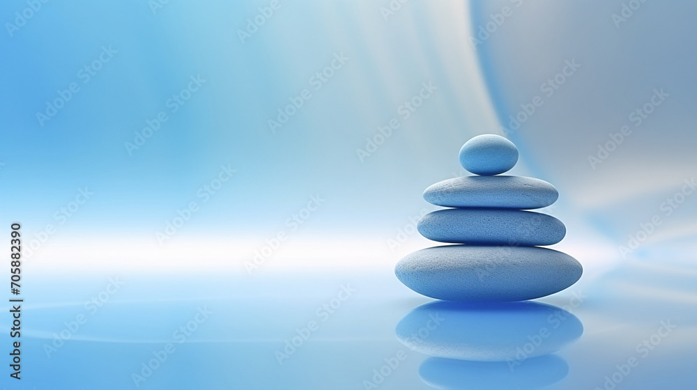 Zen Steine Meditation Wellness weiß blau minimalistisch Zen Steine Meditation Wellness weiß blau minimalistisch