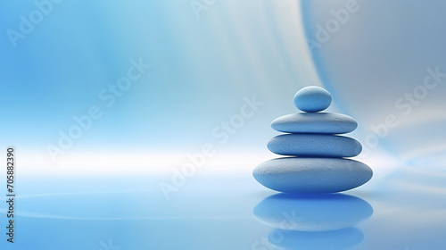 Zen Steine Meditation Wellness wei   blau minimalistisch
