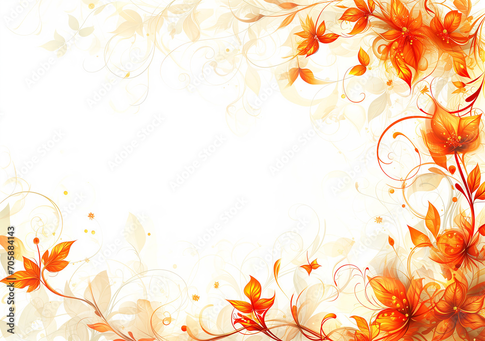 Watercolor Floral Design on white background