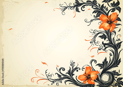 Watercolor Floral Design on white background