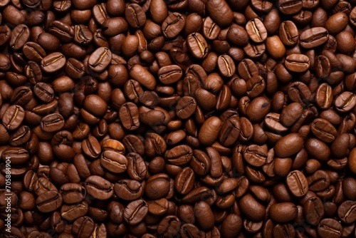 an arrangement of coffee beans in a pattern. Generative AI