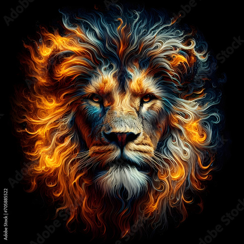 burning lion