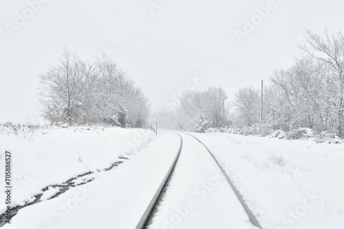 Snow on Train Tracks © Steve
