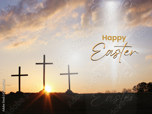 Photo easter greetings card
