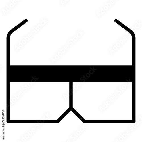 3d glasses solid glyph icon