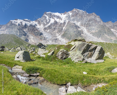 The Monte Rosa and Punta Gnifetti paks - Valle Anzasca valley. photo