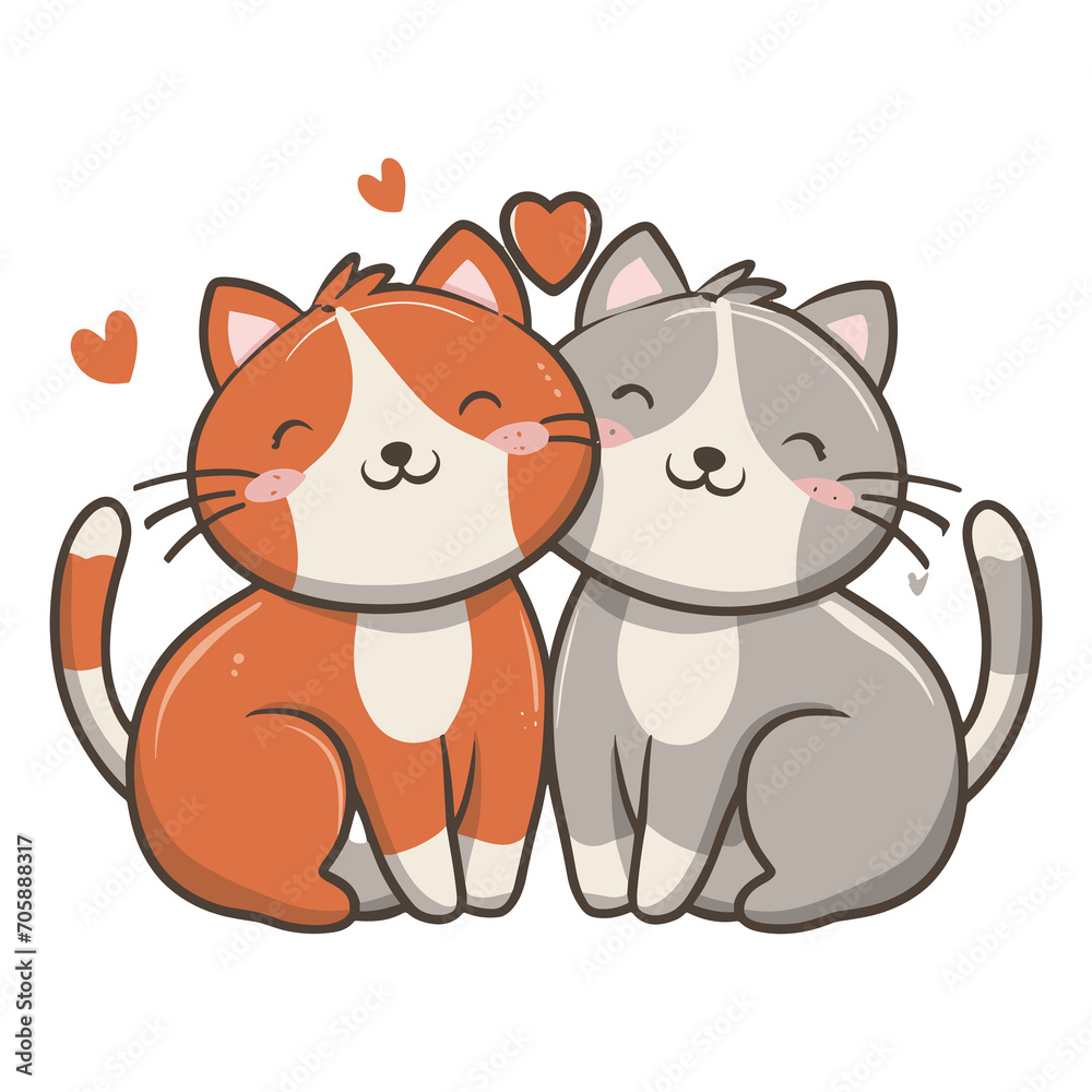 graphics of two cats in love hugging each other and red hearts graphics of two cats in love hugging each other and red hearts