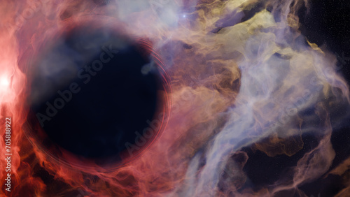 trou noir et nebula 3D photo