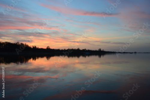 sunset over the lake