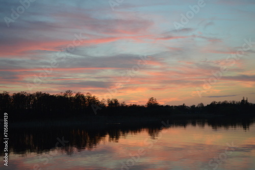 sunset over the lake