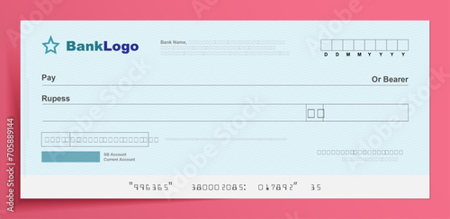 Elegant Bank Check Vector Template with Modern Design