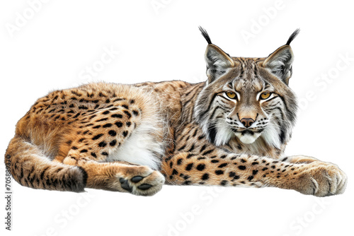 Portrait of Snow Leopard isolated on transparent png background, Animal in the jungle, wildlife and habitat concept, Environmental Conservation.
