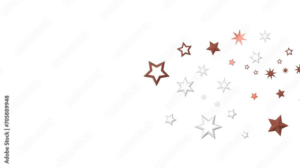 Starry Christmas Cascade: Radiant 3D Illustration Showcasing Falling Holiday Starlight Streams