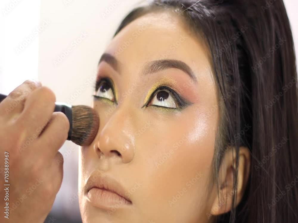 Video of young girl being made up. Concept of people and lifestyles. Video of young girl being made up. Concept of people and lifestyles.