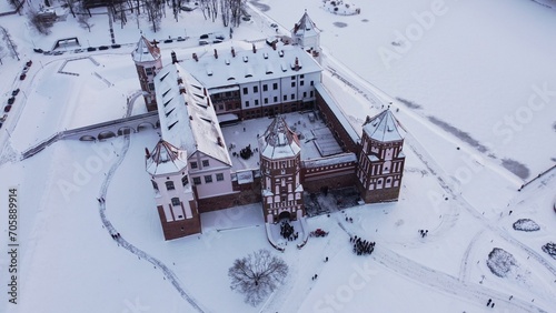 Medieval castle in the village of Mir, Belarus.