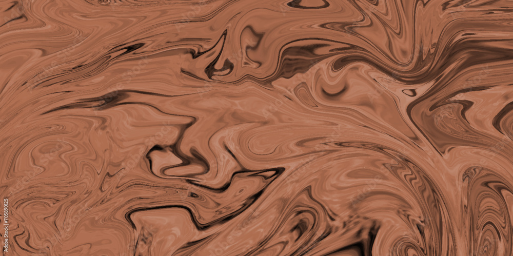 Liquify Swirl brown Color Art Abstract Pattern brown marble texture and background for design .glossy liquid acrylic paint texture background design .