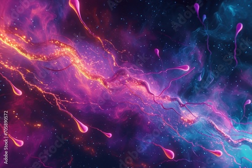 Galactic Life Conception: Neon Glow of Alien Life