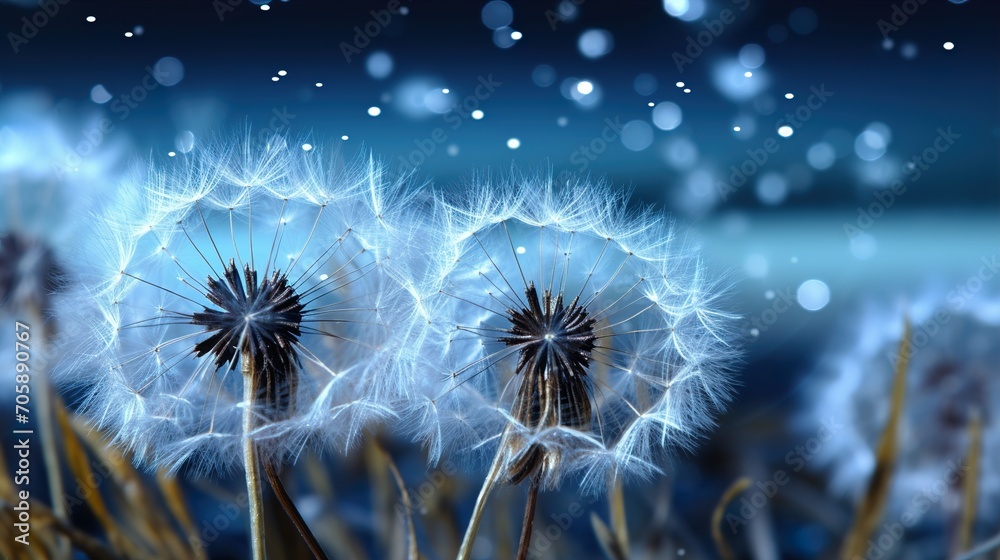 dandelion on blue background dandelion on blue background