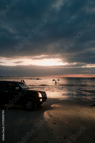 sunset on the beach © HussainNawaz