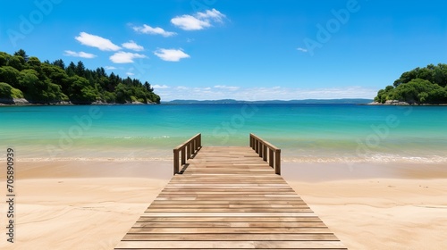beach with pier © Ahmad