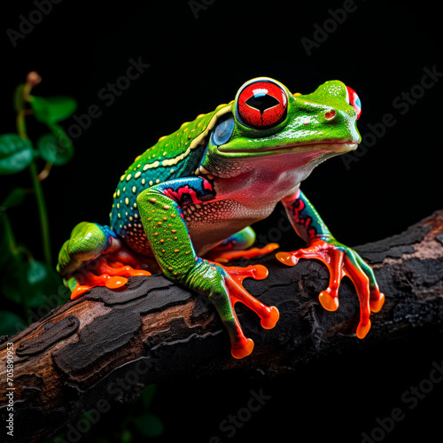 multicolored frog