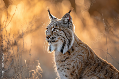 The elegance of a Bobcat in the warm glow of the sunset © Venka